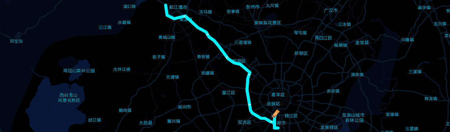 成都到都江堰路线规划